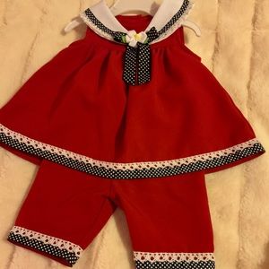 Red baby pant set